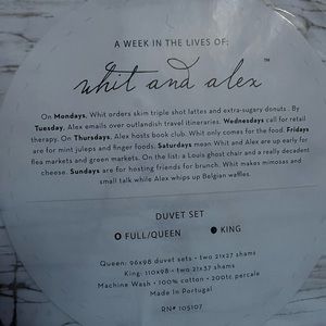 King duvet set with shams